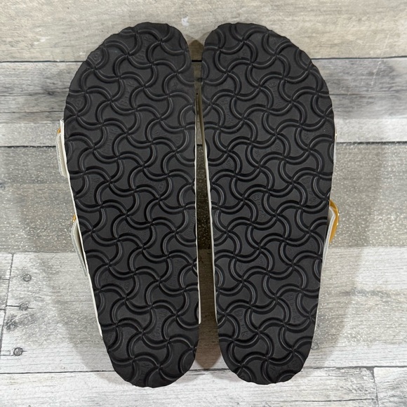 BIRKENSTOCK Arizona Hammered Big Buckle Slide Sandal - Antique White - Sz-7-7.5 - Picture 9 of 9